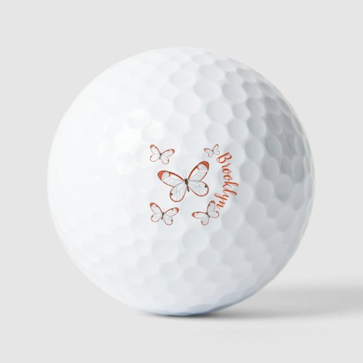 Glasswing-Schmetterling-Cartoon Golfball (Vorderseite)