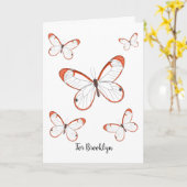 Glasswing-Schmetterling-Cartoon Karte (Gelbe Blume)