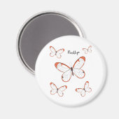 Glasswing-Schmetterling-Cartoon Magnet (Vorderseite/Rückseite)