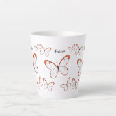 Glasswing-Schmetterling-Cartoon Milchtasse (Vorderseite)