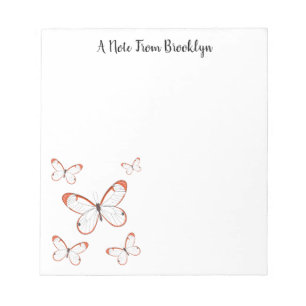Glasswing-Schmetterling-Cartoon Notizblock