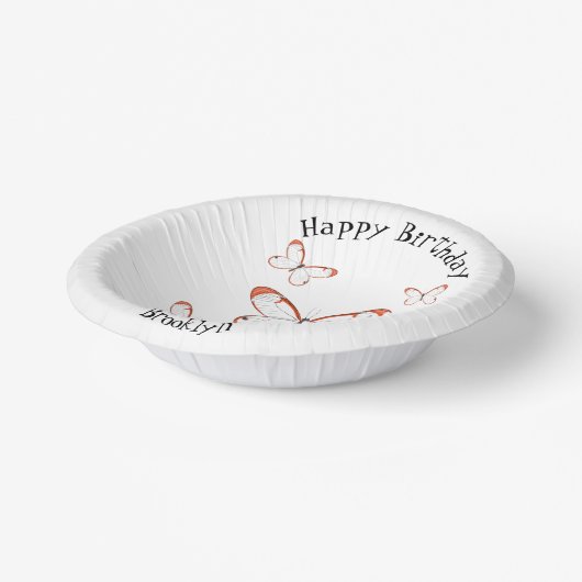 Glasswing-Schmetterling-Cartoon Pappteller (Gewinkelt)