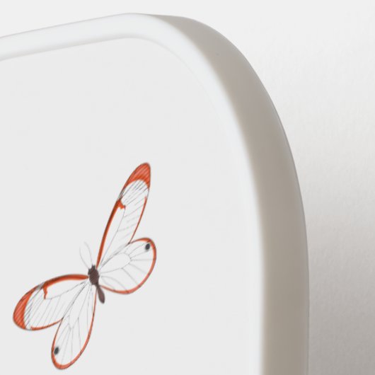 Glasswing-Schmetterling-Cartoon Pickleball Schläger (Linke Seite)