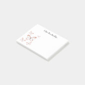 Glasswing-Schmetterling-Cartoon Post-it Klebezettel (angewinkelt)