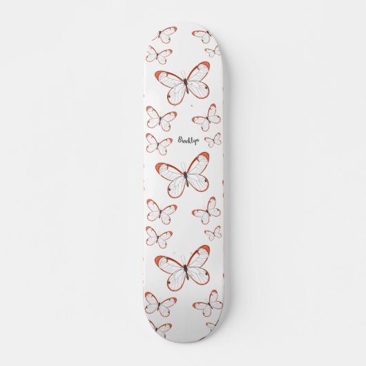 Glasswing-Schmetterling-Cartoon Skateboard (Vorne)