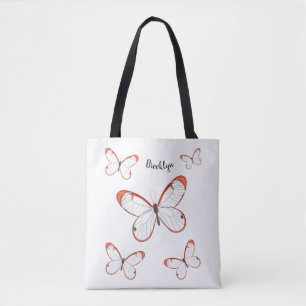 Glasswing-Schmetterling-Cartoon Tasche