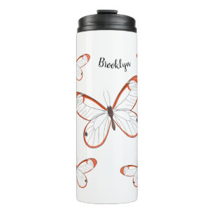 Glasswing-Schmetterling-Cartoon Thermosbecher
