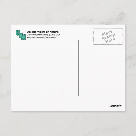 Glasswinged Butterfly Postkarte (Rückseite)