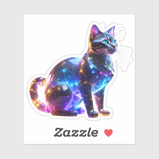 Glassy Colorful Cat Aufkleber (Blatt)