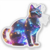 Glassy Colorful Cat Aufkleber (Vorderseite)