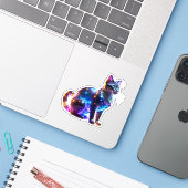 Glassy Colorful Cat Aufkleber (Laptop mit iPhone)