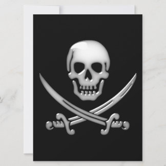 Glassy Pirate Skull & Sword Crossbones