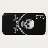 Glassy Pirate Skull & Sword Crossbones Case-Mate iPhone Hülle (Rückseite (Horizontal))
