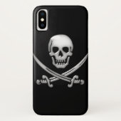 Glassy Pirate Skull & Sword Crossbones Case-Mate iPhone Hülle (Rückseite)