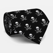 Glassy Pirate Skull & Sword Crossbones Krawatte (Gerollt)