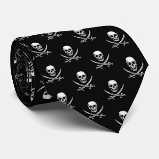 Glassy Pirate Skull & Sword Crossbones Krawatte
