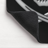 Glassy Pirate Skull & Sword Crossbones Mousepad (Ecke)