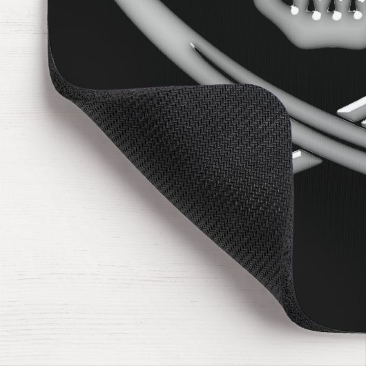 Glassy Pirate Skull & Sword Crossbones Mousepad (Ecke)
