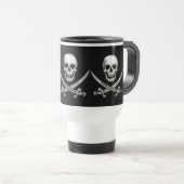 Glassy Pirate Skull & Sword Crossbones Reisebecher (VorderseiteRechts)