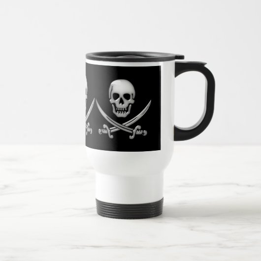 Glassy Pirate Skull & Sword Crossbones Reisebecher (Rechts)