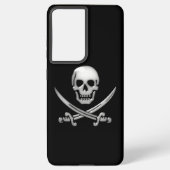 Glassy Pirate Skull & Sword Crossbones Samsung Galaxy Hülle (Rückseite)