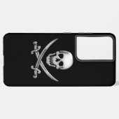 Glassy Pirate Skull & Sword Crossbones Samsung Galaxy Hülle (Linke Seite)