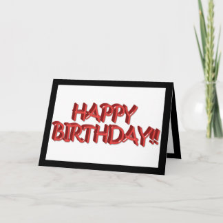 Glassy Red Happy Birthday Text Image Karte