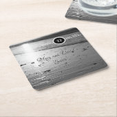Glassy Sand Grauscale Wedding Paper Untersetzer (angewinkelt)