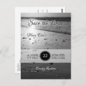 Glassy Sand Grayscale Save the Date Postkarte (Vorne/Hinten)