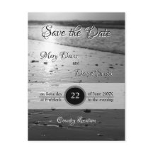 Glassy Sand Grayscale Save the Date