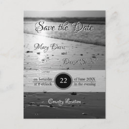 Glassy Sand Grayscale Save the Date Postkarte