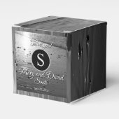 Glassy Sand Grayscale Wedding Geschenkschachtel (Vorderseite)