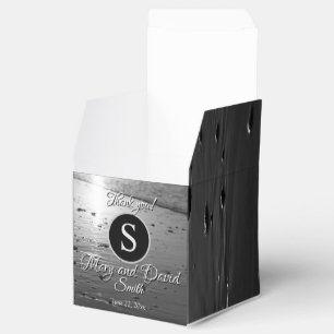 Glassy Sand Grayscale Wedding Geschenkschachtel