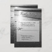 Glassy Sand Grayscale Wedding RSVP Karte (Vorne/Hinten)