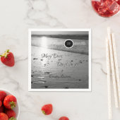 Glassy Sand Grayscale Wedding Serviette (Beispiel)