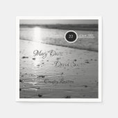 Glassy Sand Grayscale Wedding Serviette (Vorderseite)