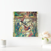 Glastente am Teich Quadratische Wanduhr (Zuhause)