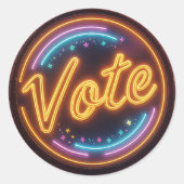 Glastiger Neon-Votum-Sign auf Bridge Runder Aufkleber (Vorderseite)