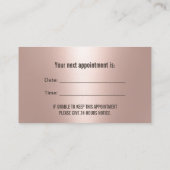 Glastiger Zahn Schwarz & Rose Gold Zahnersatz Terminkarte (Rückseite)