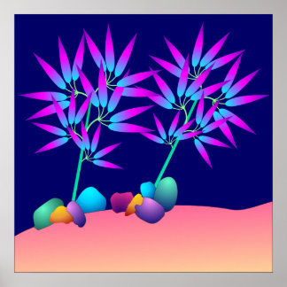 Glastiges Pflanze-Poster Poster