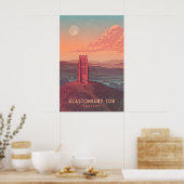 Glastonbury Tor Reiseplakat Poster (Küche)