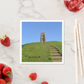 Glastonbury Tor Somerset England Foto Serviette (Beispiel)