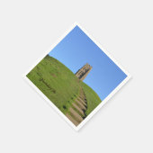 Glastonbury Tor Somerset England Foto Serviette (Ecke)