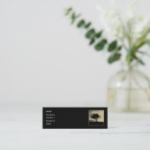 Glastonbury Weißdorn. Baum auf Hügel. Sepia-Farbe Mini Visitenkarte (Stehend Vorderseite)