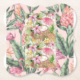 Glasunterglas aus Flowerpapier Untersetzer