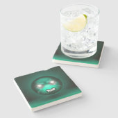 Glasunterglas aus Pierre Abyssmoji Steinuntersetzer (Seitenansicht)