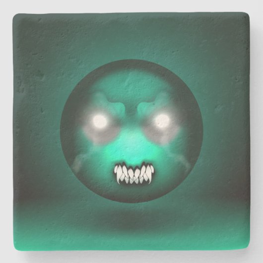 Glasunterglas aus Pierre Abyssmoji Steinuntersetzer (Vorderseite)