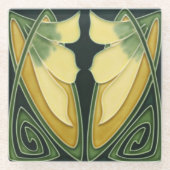 Glasuntersetzer - Art Nouveau Blumenmuster (Vorderseite)