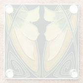 Glasuntersetzer - Art Nouveau Blumenmuster (Rückseite)