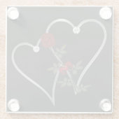GlasUntersetzer/Herzen und Rosen Glasuntersetzer (Rückseite)